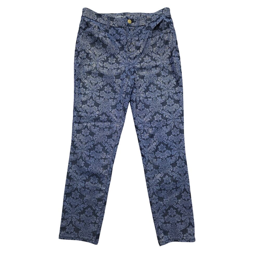 Chico's Girlfriend Slim Leg Ankle Damask Shimmer Pant Chico's Size 0 US 4
